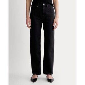 Everlane The Way High Jean Organic Cotton Black Raw Hem Women's Size 26 Regular
